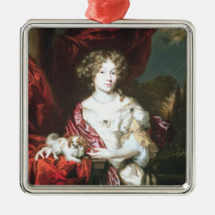 Portret van een dame, 1677 metalen ornament