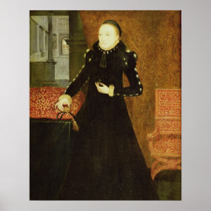 Portret van een dame, die vermoedelijk Katherine i Poster