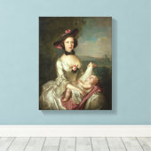 Portret van een dame, Elizabeth, vrouw van Canvas Afdruk (Insitu (Houten vloer))