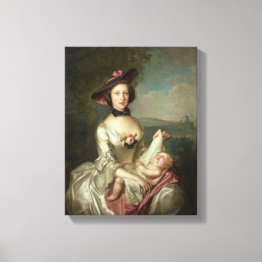 Portret van een dame, Elizabeth, vrouw van Canvas Afdruk (Voorkant)