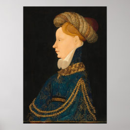 Portret van een dame, Franco-Flemish Fine Art Post Poster
