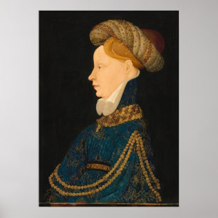 Portret van een dame, Franco-Flemish Fine Art Post Poster