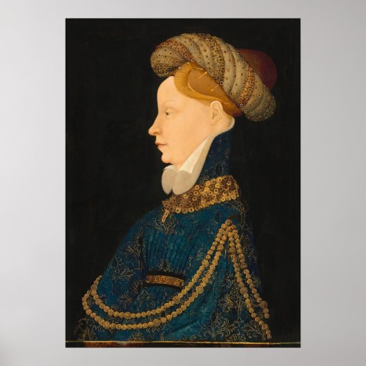 Portret van een dame, Franco-Flemish Fine Art Post Poster (Voorkant)