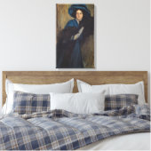 Portret van een dame in blauw (Raimundo de Madrazo Canvas Afdruk (Insitu (Slaapkamer))