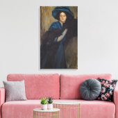 Portret van een dame in blauw (Raimundo de Madrazo Canvas Afdruk (Insitu (Woonkamer))
