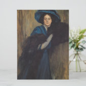 Portret van een dame in blauw (Raimundo de Madrazo Kaart (Staand voorkant)