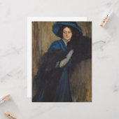 Portret van een dame in blauw (Raimundo de Madrazo Kaart (Voorkant / Achterkant in situ)