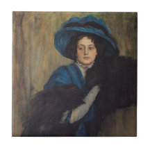 Portret van een dame in blauw (Raimundo de Madrazo