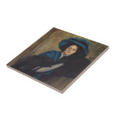 Portret van een dame in blauw (Raimundo de Madrazo Tegeltje (Zijkant)