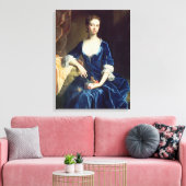 Portret van een dame in een Blue Velvet Dress (oli Canvas Afdruk (Insitu (Woonkamer))