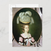 Portret van een Dame in een Pet Briefkaart (Voorkant / Achterkant)