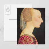 Portret van een dame in het rood, 1460-70 briefkaart (Voorkant / Achterkant)