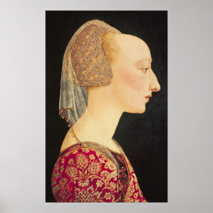 Portret van een dame in het rood, 1460-70 poster