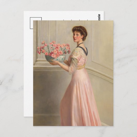 Portret van een dame in het roze | John Collier Briefkaart (Voorkant / Achterkant)