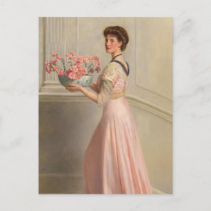 Portret van een dame in het roze   John Collier Briefkaart