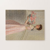 Portret van een dame in het roze | John Collier Legpuzzel (Horizontaal)