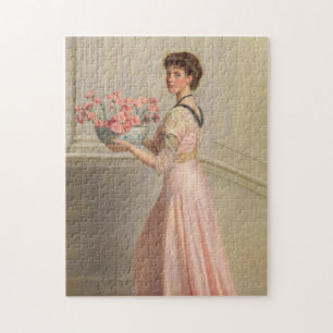 Portret van een dame in het roze   John Collier Legpuzzel