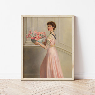 Portret van een dame in het roze   John Collier Poster