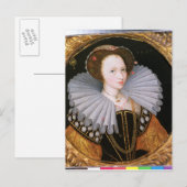 Portret van een dame met een grote roos briefkaart (Voorkant / Achterkant)