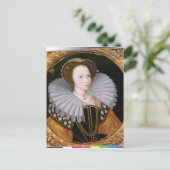 Portret van een dame met een grote roos briefkaart (Staand voorkant)