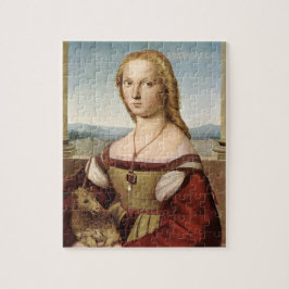 Portret van een dame met een Unicorn (door Raphael Legpuzzel