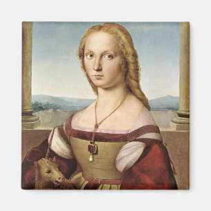 Portret van een dame met een Unicorn (door Raphael Magneet