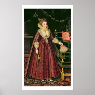 Portret van een dame, mogelijk Elizabeth, gravin o Poster