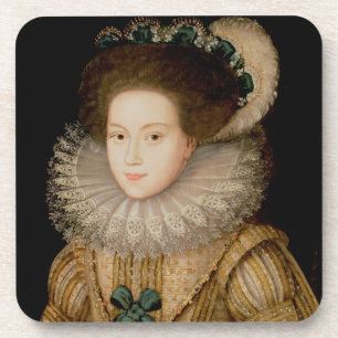 Portret van een dame, mogelijk Mary Queen of Scots Bier Onderzetter