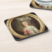 Portret van een dame (olie op doek) bier onderzetter (Linkerzijde)