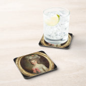 Portret van een dame (olie op doek) bier onderzetter (Rechterzijde)