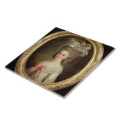 Portret van een dame (olie op doek) tegeltje (Zijkant)