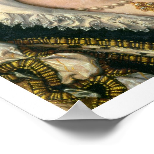 Portret van een dame (olie op het paneel) 2 poster (Hoek)