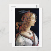 Portret van een dame, Sandro Botticelli Briefkaart (Voorkant / Achterkant)