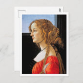 Portret van een dame, Sandro Botticelli Briefkaart (Voorkant / Achterkant)