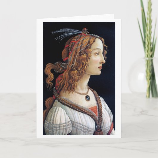 Portret van een dame, Sandro Botticelli Kaart (Voorkant)