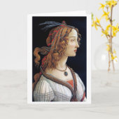 Portret van een dame, Sandro Botticelli Kaart (Gele Bloem)