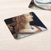Portret van een dame, Sandro Botticelli Kartonnen Onderzetters (Schuin)
