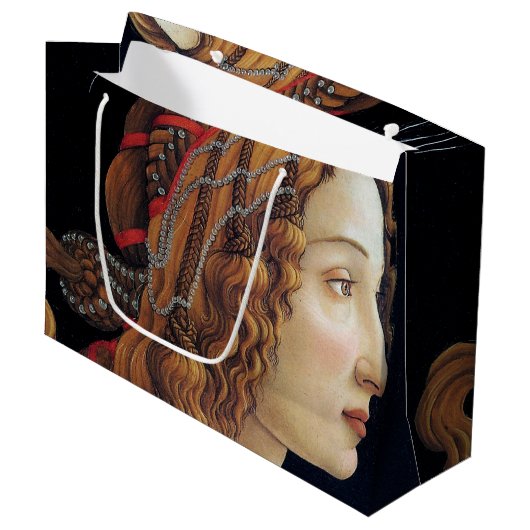 Portret van een dame, Sandro Botticelli Large Gift Groot Cadeauzakje (Voorkant Gekanteld)