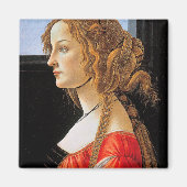 Portret van een dame, Sandro Botticelli Magneet (Voorkant)