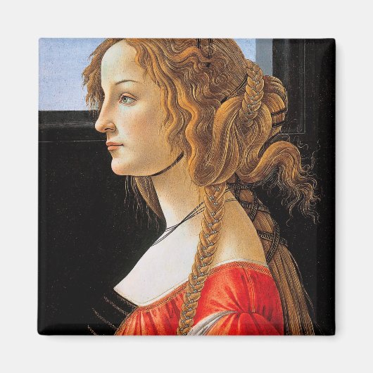 Portret van een dame, Sandro Botticelli Magneet (Voorkant)