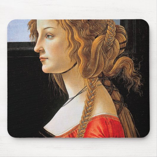 Portret van een dame, Sandro Botticelli Muismat (Voorkant)