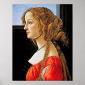 Portret van een dame, Sandro Botticelli Poster (Voorkant)