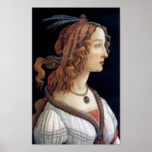 Portret van een dame, Sandro Botticelli Poster (Voorkant)