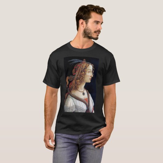 Portret van een dame, Sandro Botticelli T-shirt (Voorkant volledig)