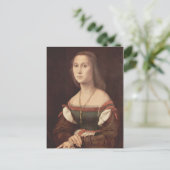 Portret van een dame (The Mute) door Raphael Briefkaart (Staand voorkant)