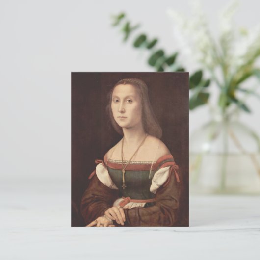 Portret van een dame (The Mute) door Raphael Briefkaart (Staand voorkant)