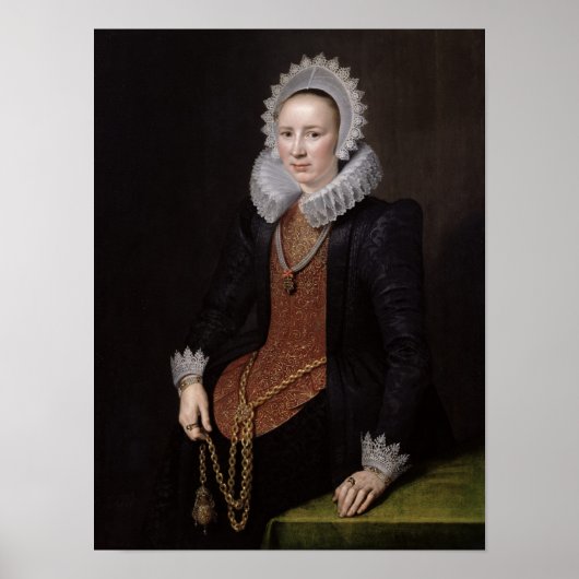 Portret van een dame van 29 jaar en 1615 poster (Voorkant)