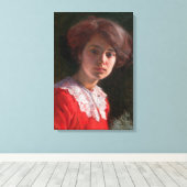 Portret van een dame (van Elin Danielson-Gambogi) Canvas Afdruk (Insitu (Houten vloer))