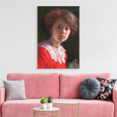 Portret van een dame (van Elin Danielson-Gambogi) Canvas Afdruk (Insitu (Woonkamer))