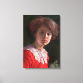 Portret van een dame (van Elin Danielson-Gambogi) Canvas Afdruk